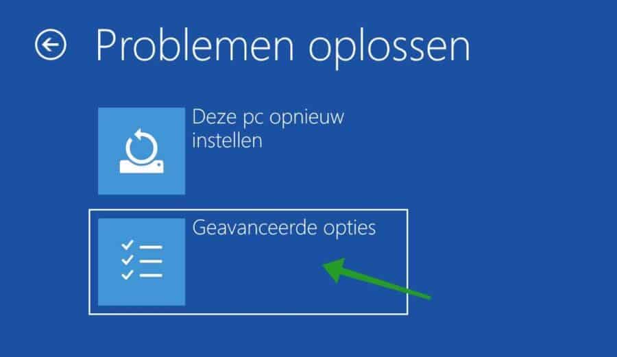 Options avancées sous Windows