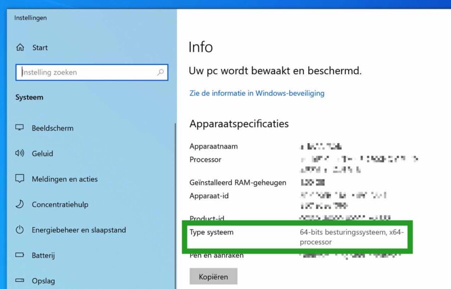Informatie over uw pc