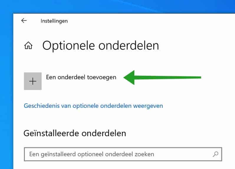 Optionele onderdelen toevoegen in Windows