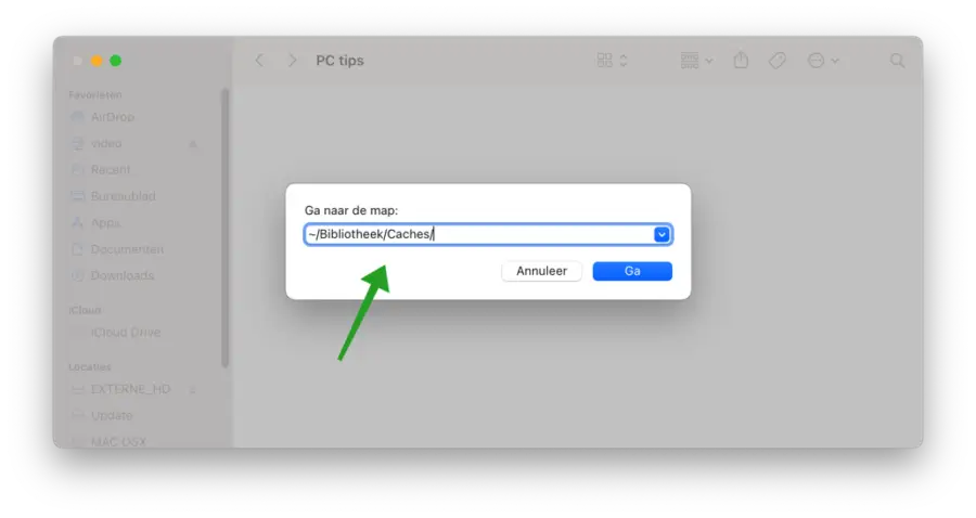 cache bestanden mac openen
