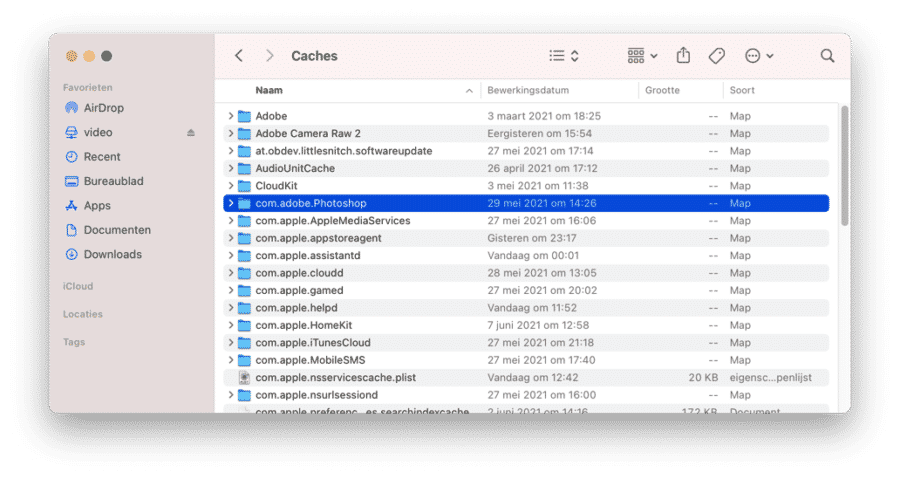 open cache files mac