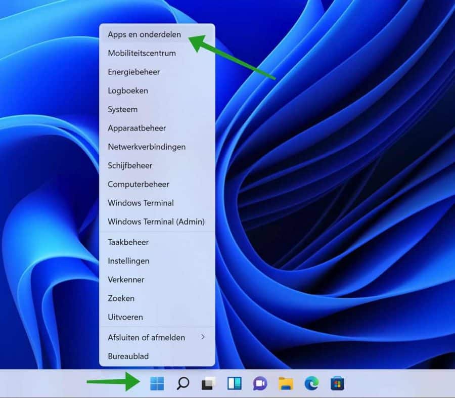 Apps en onderelen windows 11