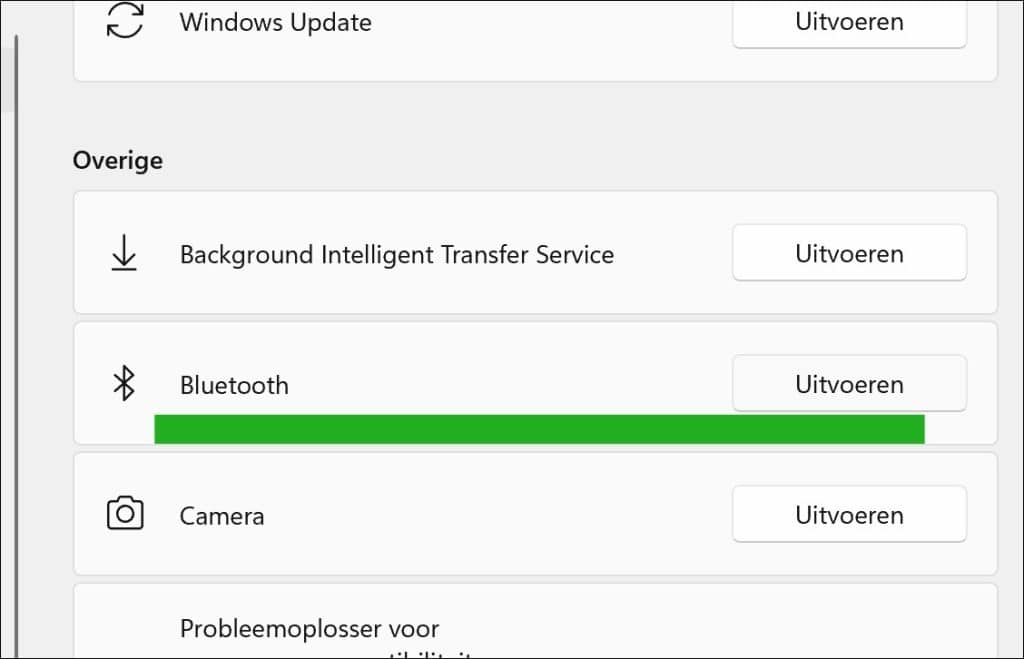 Bluetooth probleemoplosser uitvoeren