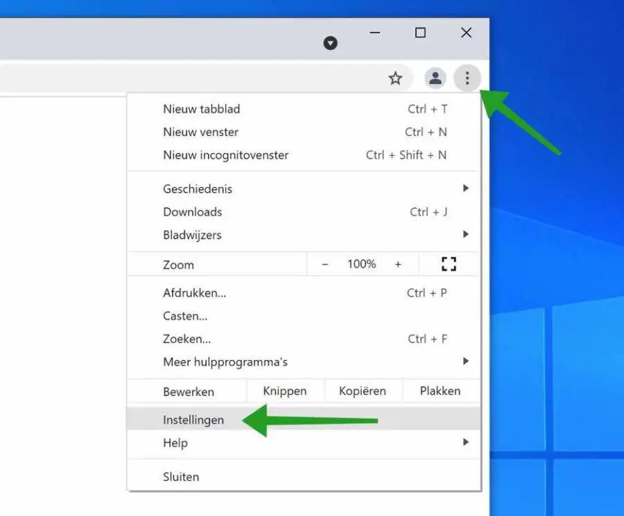 Chrome instellingen
