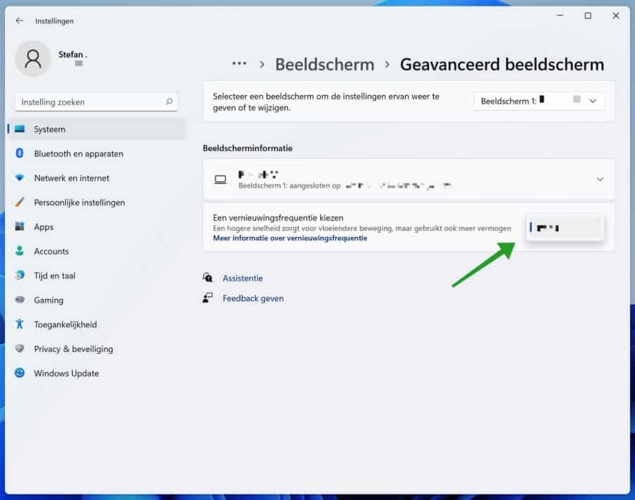 Habilite la frecuencia de actualización dinámica en Windows 11