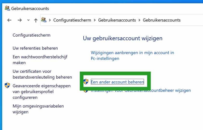 Een ander account beheren