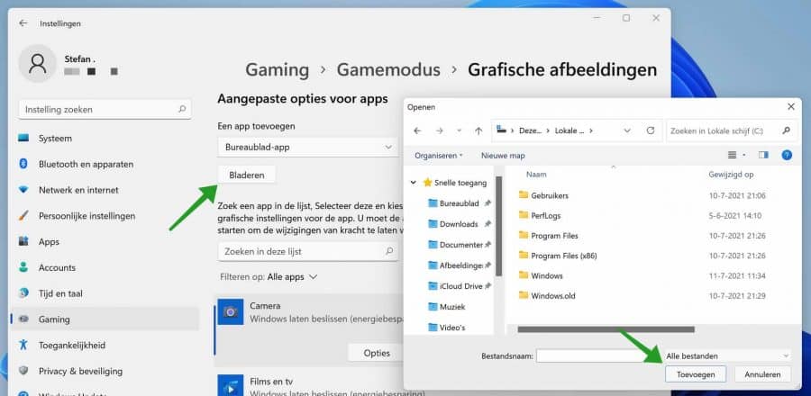 Een app toevoegen aan game mode in Windows 11