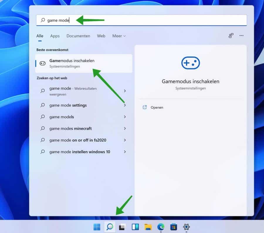 Gamemodus inschakelen in Windows 11