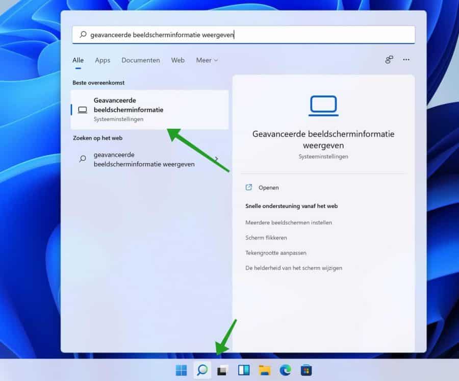 Show advanced display information in windows 11