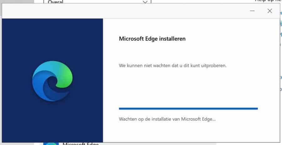 Microsoft Edge opnieuw downloaden en installeren