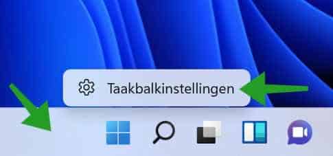 Open taskbar settings