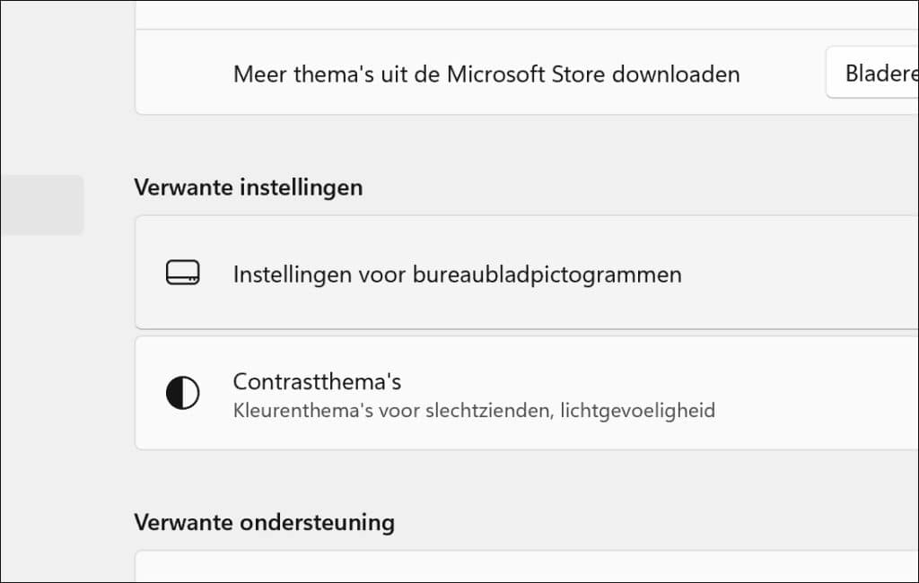 Verwante instellingen
