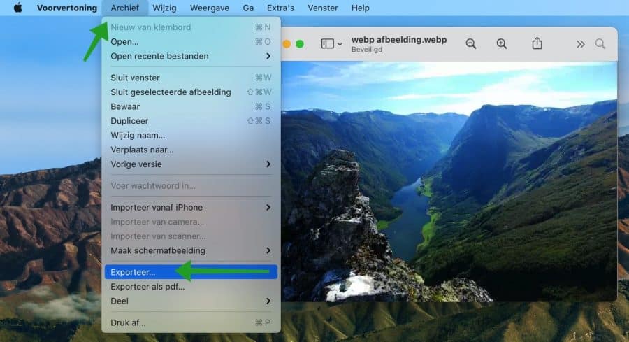WebP bestand converteren op Mac