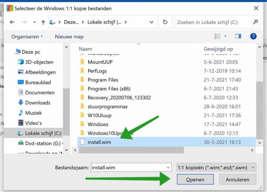 install wim bestand openen met ntlite