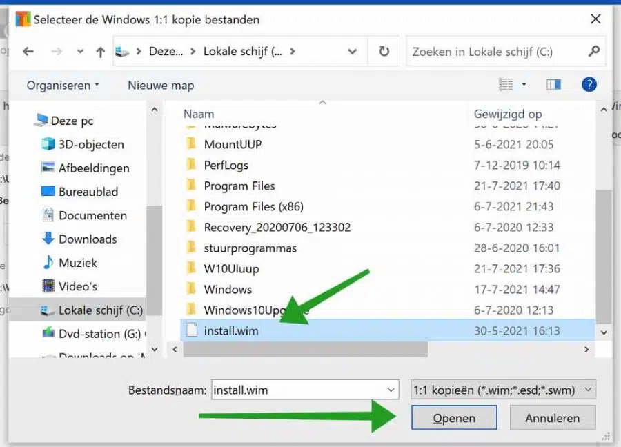 install wim bestand openen met ntlite