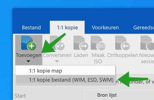 kopie bestand selecteren ntlite