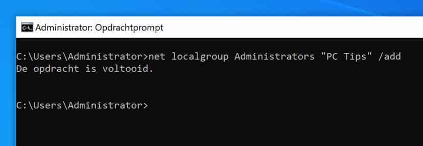 net localgroup administrators