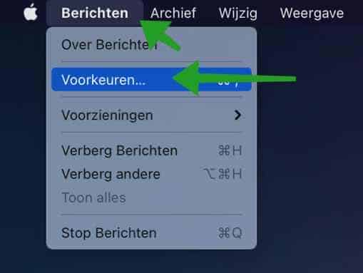 Berichten voorkeuren macOS