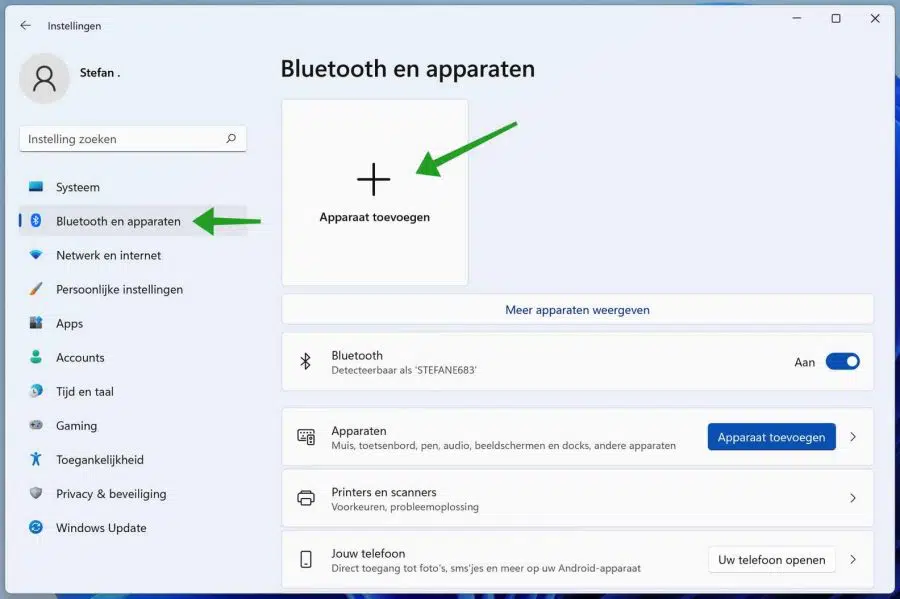 Bluetooth apparaat toevoegen in Windows 11