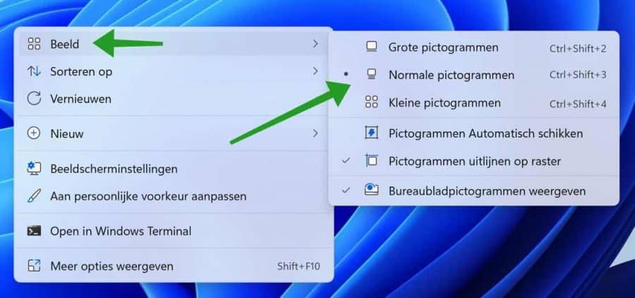 Desktopsymbole vergrößern oder verkleinern