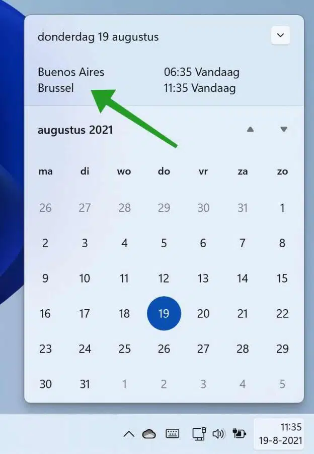 Extra klok in Windows 11