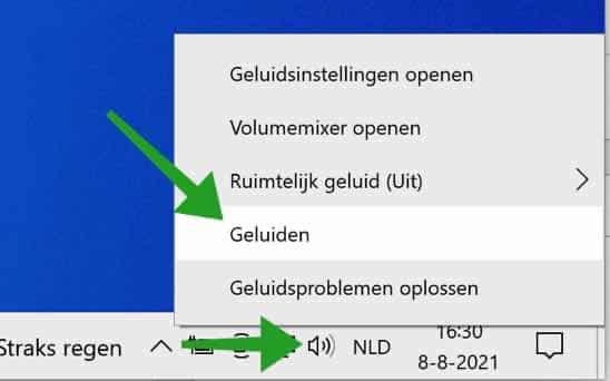 Geluidinstellingen Windows