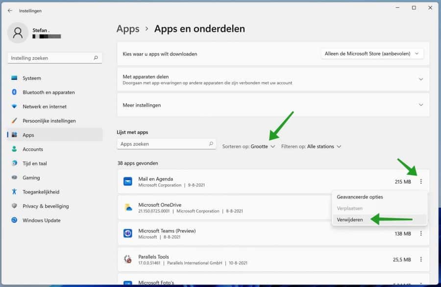 Groot verbruikers verwijderen in Windows 11