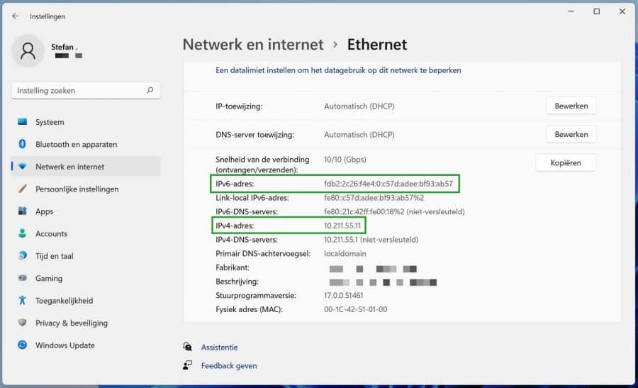 Procure o endereço IP no Windows 11