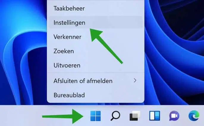 Instellingen in Windows 11