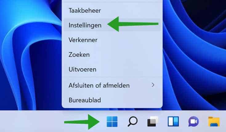 Instellingen in Windows