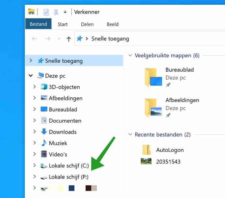 Lokale schijf in Windows