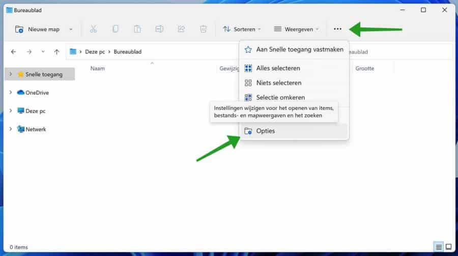 Öffnen Sie die Ordneroptionen in Windows 11