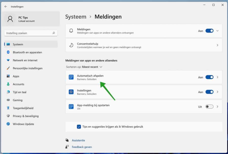 Meldingen stilhouden in Windows 11