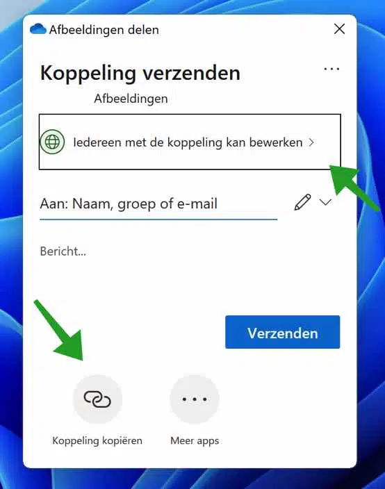 OneDrive bestanden delen