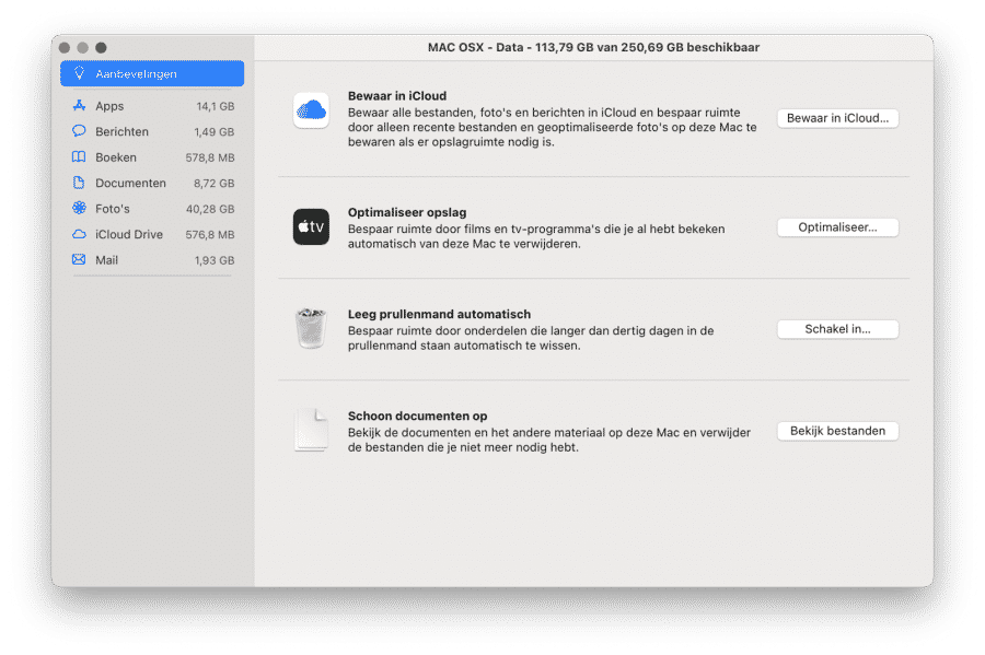 Storage recommendations mac