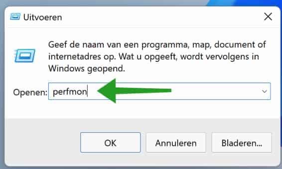 Perfmon openen