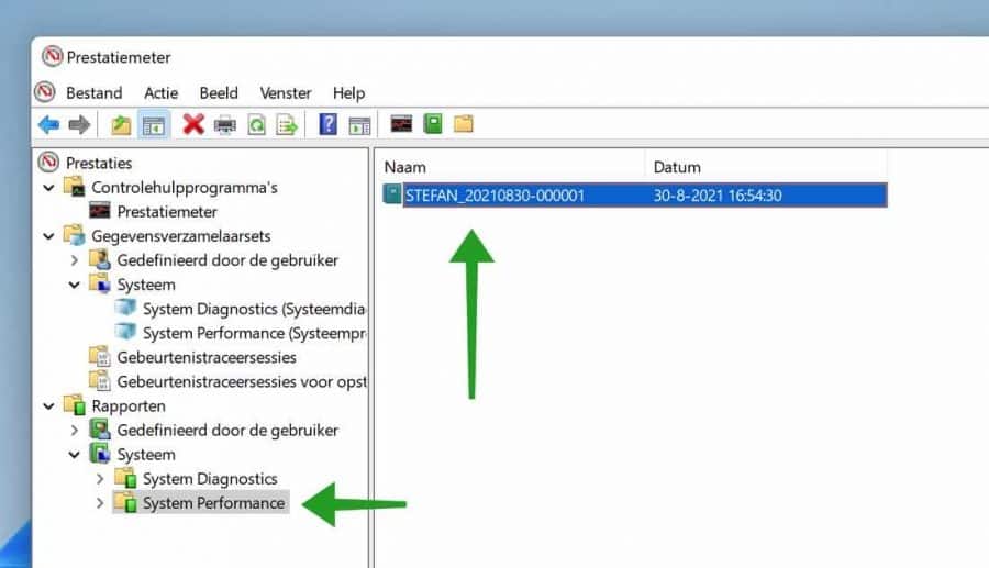Perfmon rapporten