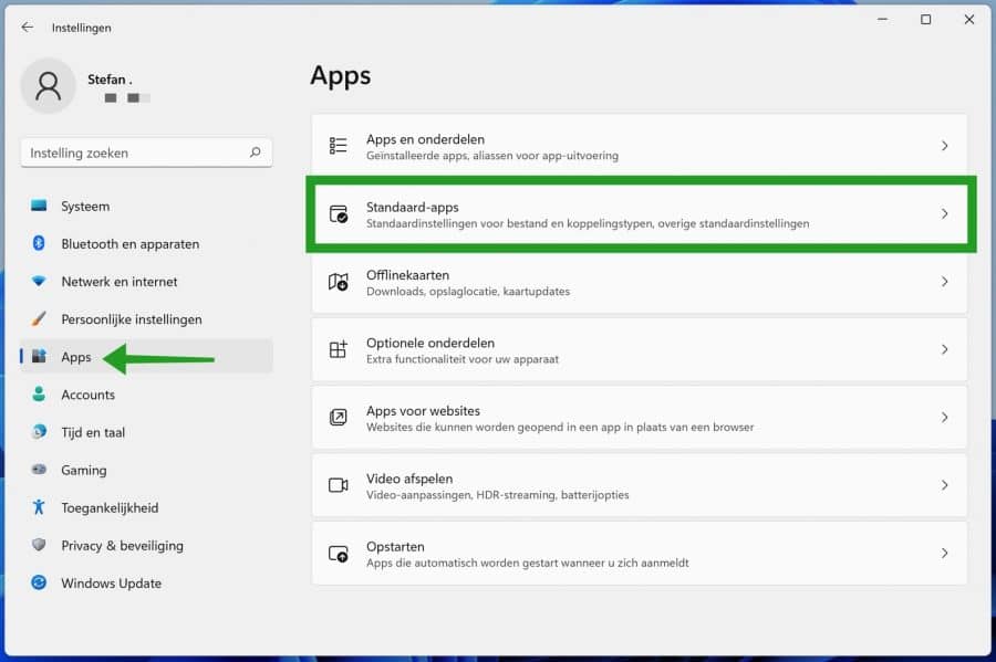 Restore default apps in Windows 11