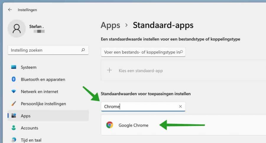 Standaard browser wijzigen in Windows 11