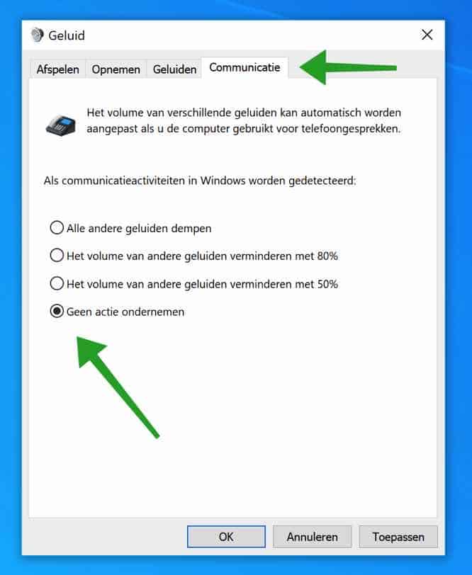 Volume aanpassen bij telefoongesprekken in Windows