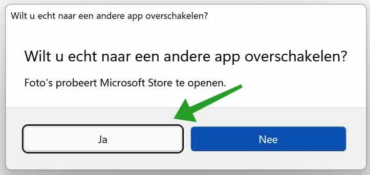Wilt u echt naar een andere app overschakelen