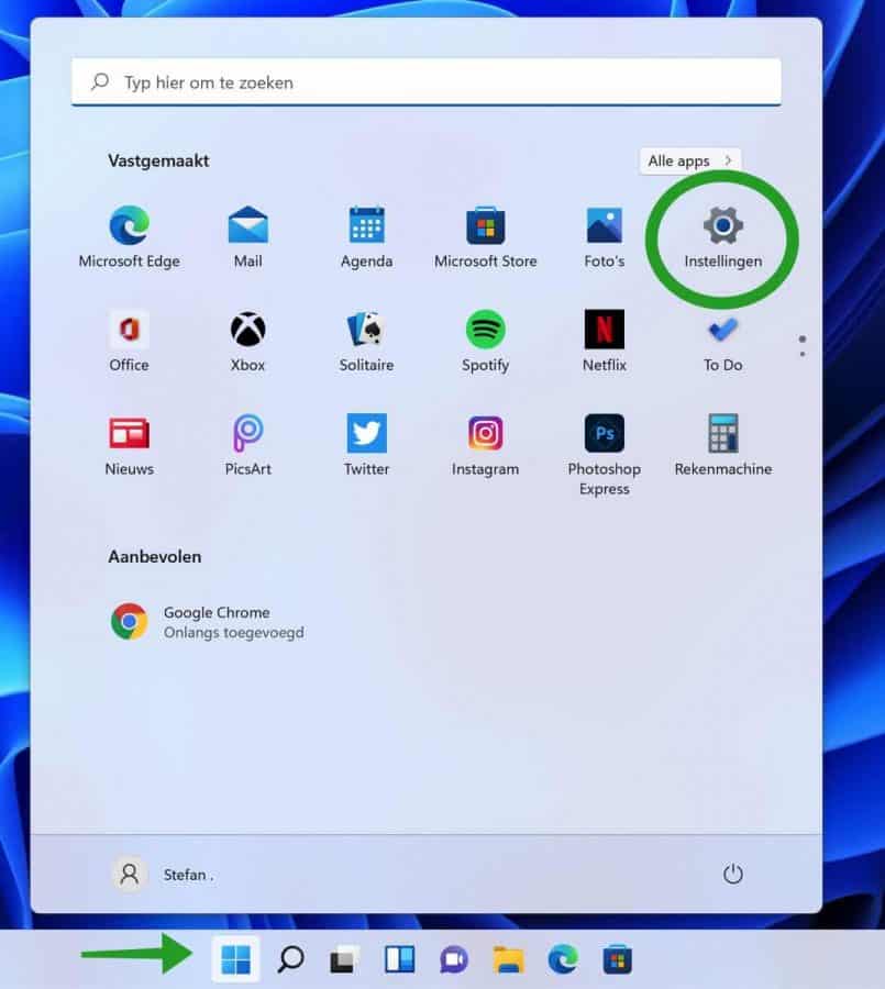Windows 11 instellingen