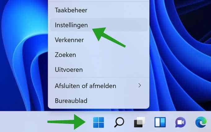 Windows 11 instellingen openen