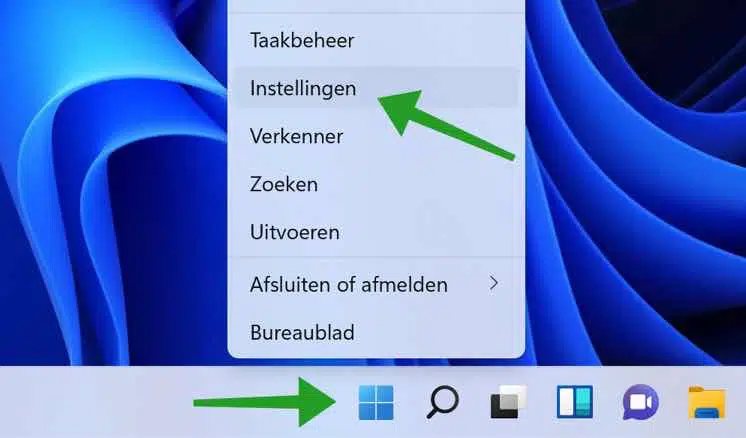 Windows instellingen