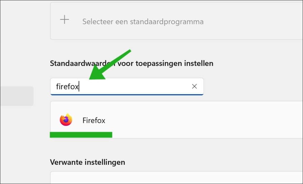 Zoeken naar firefox browser