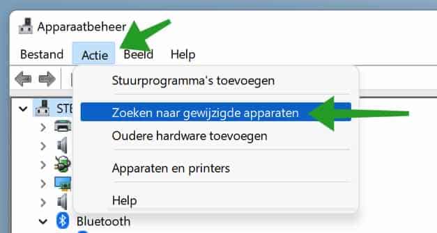 Zoeken naar gewijzigde apparaten