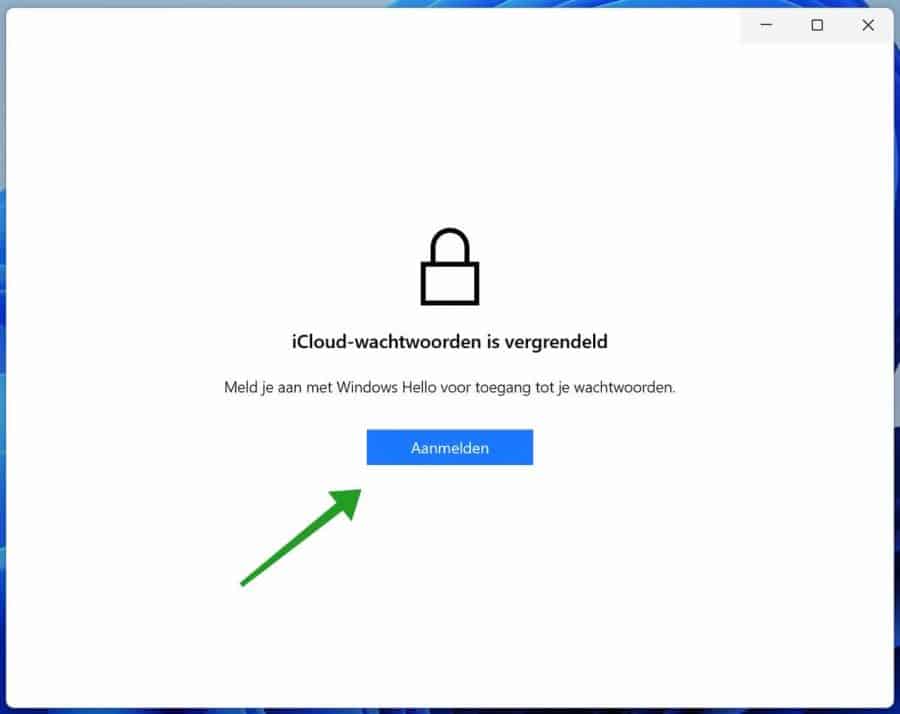 iCloud-wachtwoorden aanmelden