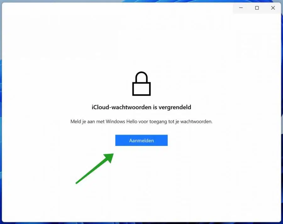 iCloud-wachtwoorden aanmelden