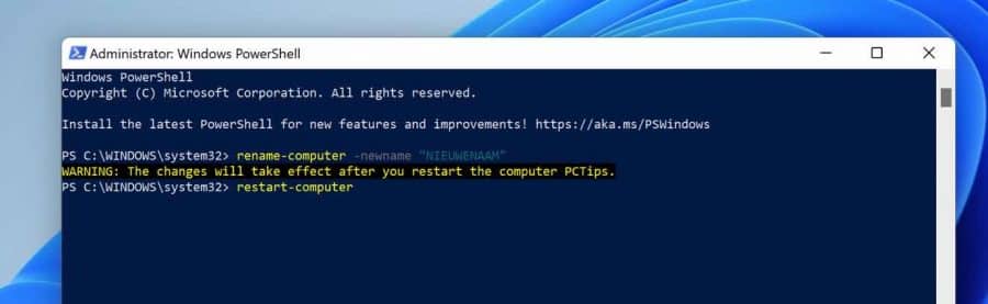 rename-computer powershell commando