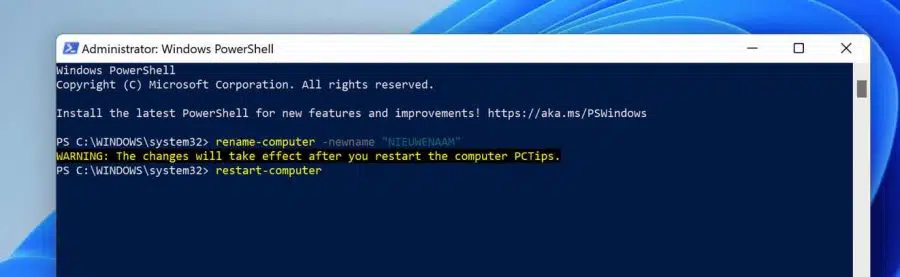rename-computer powershell commando